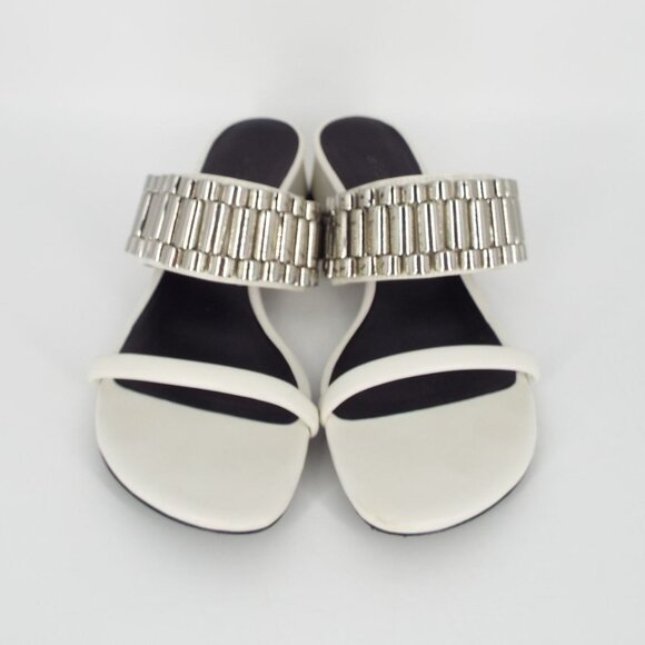 3.1 Phillip Lim White Leather Drum Watch Strap Sandals Size 39 - Picture 3 of 14